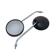 Rear view mirror set, left and right Ø 110 mm, thread M8 chromed mirror arm, shell shape