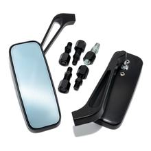 2x Square rear view mirror, black