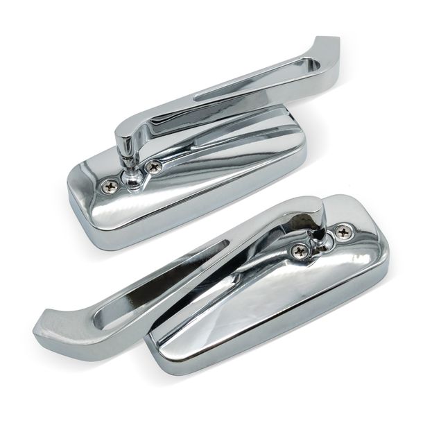 2x specchietti retrovisori quadrati, cromati