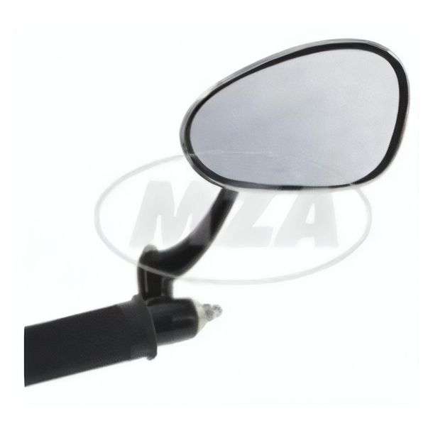 rear view mirror, right, chrome - inner handlebar mounting with plastic arm black, foldable