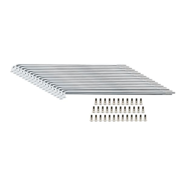 Juego de radios de acero inoxidable Simson con boquilla, 36 x cada uno - M3.5- 18x193+18x200 - para llanta de 19 pulgadas - S53OR, S83OR