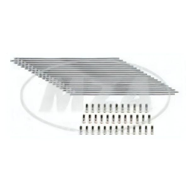 Jeu de rayons en acier inoxydable MZ, naturel avec écrous, 36x - M4-121 mm chacun - par exemple pour ETZ 125, 150