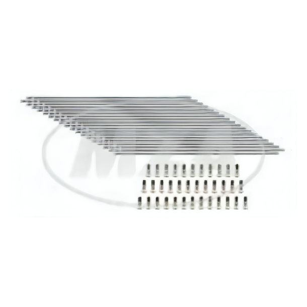 MZ set raggi cromati con nipplo, 36x cad. - M4-148 mm - per 18 pollici - cerchio - ETZ/TS 125, 150, 250, 250/1