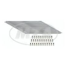 Jeu de rayons chromés MZ avec embout, 36 x chacun - M4-148 mm - pour jante 18 pouces - ETZ/TS 125, 150, 250, 250/1