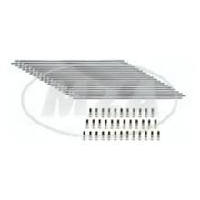 Jeu de rayons chromés MZ avec écrous, 36x chacun - M4-121 mm - ETZ, TS avec jante 16 pouces