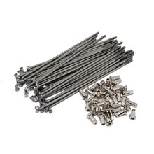 Jeu de rayons en acier inoxydable, naturel avec mamelons, 36x chacun - m3,5-140mm - spécialement pour 1,85x16 pouce - jante