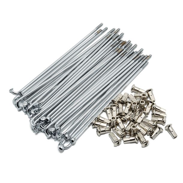 Zestaw szprych chromowanych z nyplami, po 36 sztuk - M3,5-143,5 mm - do 16 cali - obręcz
