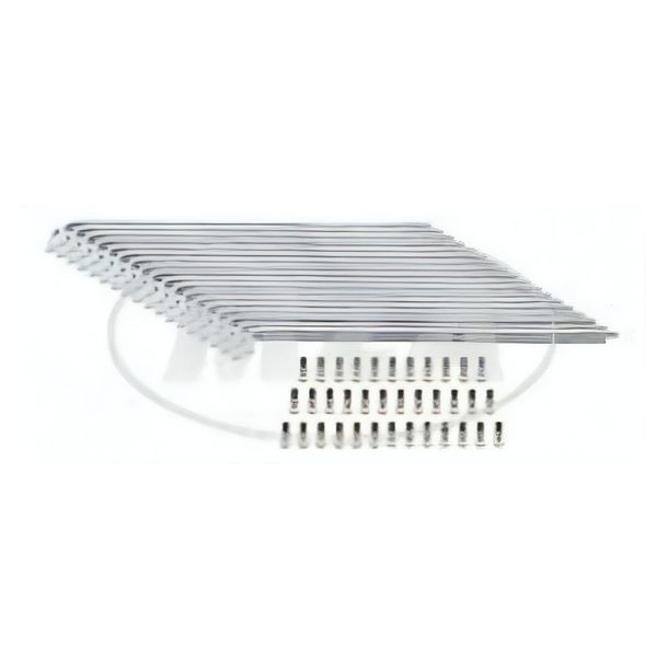 Ensemble de rayons chromés avec écrous, 36 x chacun - M3,5-140 mm - spécialement pour jante 1,85 x 16 pouces