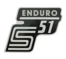 Simson Klebefolie Seitendeckel -Enduro- silber, S51