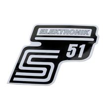 Klebefolie / Aufkleber / Schriftzug Seitendeckel "Elektronik S51" silber