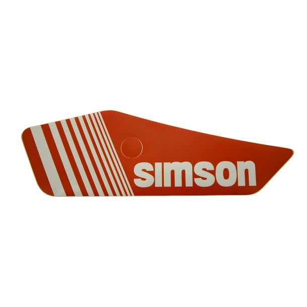 Lámina adhesiva Simson para tapa lateral izquierda - rojo/blanca - S53E, S83E