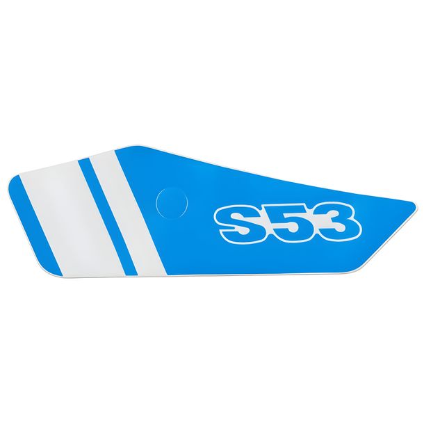 Lámina adhesiva Simson para tapa lateral izquierda - azul/blanco - S53