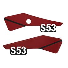 Simson Set Aufkleber f. Seitendeckel - Rot, Schwarz, Silber - S53OR