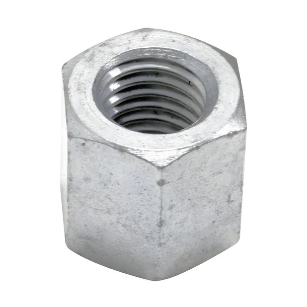 M10 zeskantmoer - speciaal voor trekstangen en tapeinden - cilinderkop - hoogte 15,5 mm