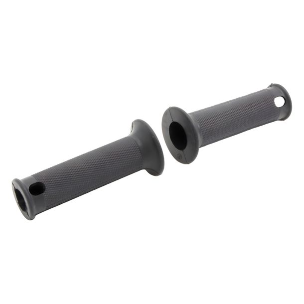 Set handlebar rubbers, black, knurled profile, diameter 20+26 mm, length = 120 mm - incl. hole for indicator mounting