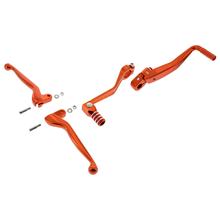 Styling - Set Orange - bestehend aus Brems- / Kupplungshebel und Kickstart- / Fußschalthebel + Schrauben