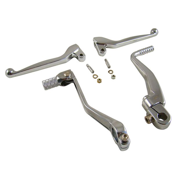Styling - Chrome set - consisting of brake/clutch lever and kick start/foot shift lever + screws