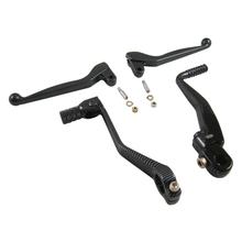 Styling - Set Carbon Optik - bestehend aus Brems- / Kupplungshebel und Kickstart- / Fußschalthebel + Schrauben