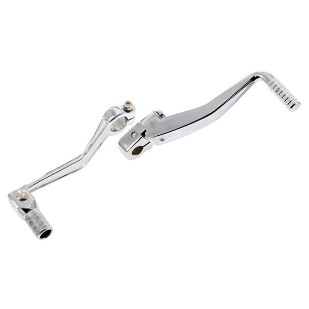 Set leva kickstarting+leva cambio pieghevole - colore: cromato - per enduro, sport, tuning