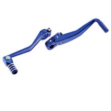 SET levier de démarreur+levier de vitesses au pied rabattable - couleur : bleu - pour enduro, sport, tuning