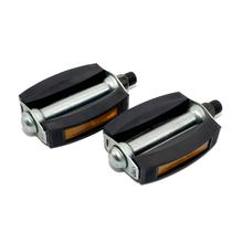 SET Pedalen - links + rechts, abgerundete Ausführung, Stahlachse 9 / 16", mit Reflektoren