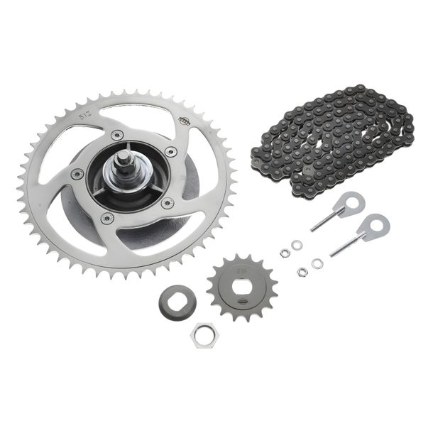 Set catena Simson con piccole parti - scooter SR50-25km/h ciclomotore - driver: Z=51, catena a rulli 104 maglie, pignone: Z=16