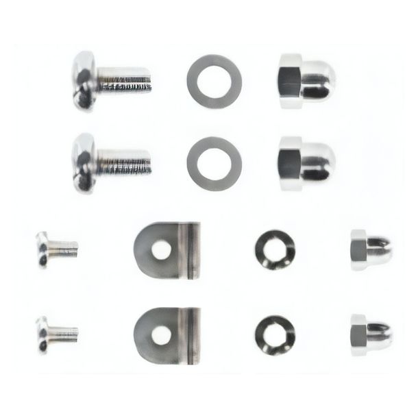 SET ornamental screws, keder clamps, cap nuts (chrome-plated) +spring washers - for KR51