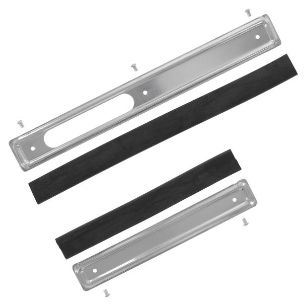 Jeu de réglettes de frottement - droite/gauche - acier, galvanisé brillant avec passepoil et rivets - KR51