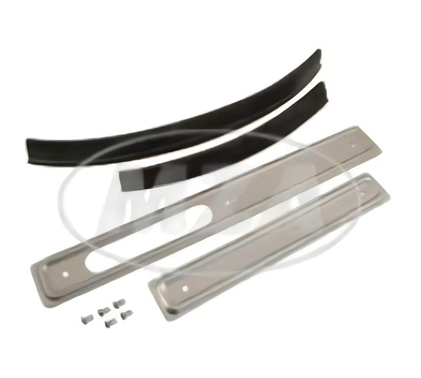 Skirting board set - right/left - aluminium with piping and rivets - KR51