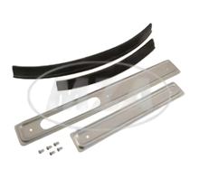 Jeu de réglettes de frottement - droite/gauche - aluminium avec passepoil et rivets - KR51