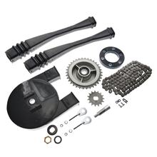 Kit de corrente Simson com peças pequenas - S51, S53 - Pinhão de ataque Z=34, corrente de roletes 110 elos, roda dentada de transmissão Z=15