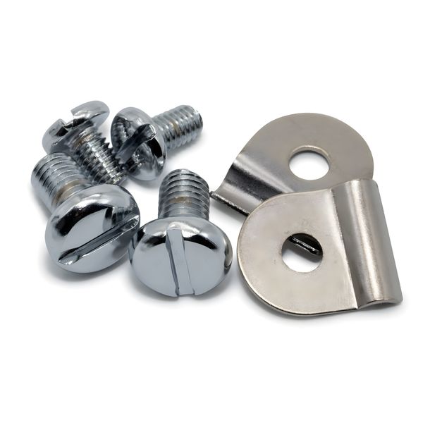 Ornamental screws 2x M6/M8 plus keder clamps - chrome-plated - KR51