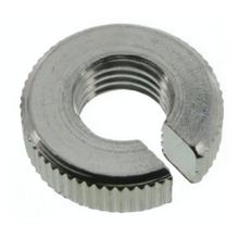 Aluminum knurled nut for adjusting screw - M8x1, slotted