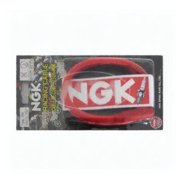 Zündkerzenstecker NGK CR2 Racing rotes Silikonkabel + 90° Silikonstecker, 8048 – Bild 1