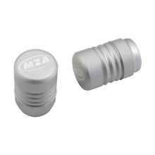 2x Ventilkappen - Alu silber matt eloxiert - MZA-Design - Kappe, inkl. O-Ringe