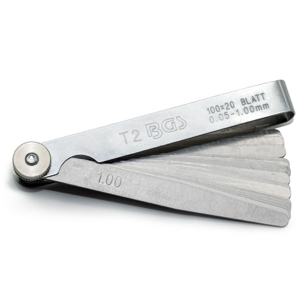 Precision feeler gauges, 20 sheets - 0-05-1.00 mm - each 0.05 mm increment