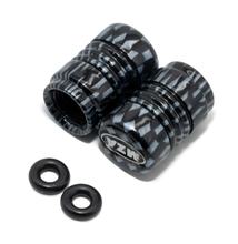 2x Ventilkappen - Alu carbon eloxiert - MZA-Design - Kappe, inkl. O-Ringe