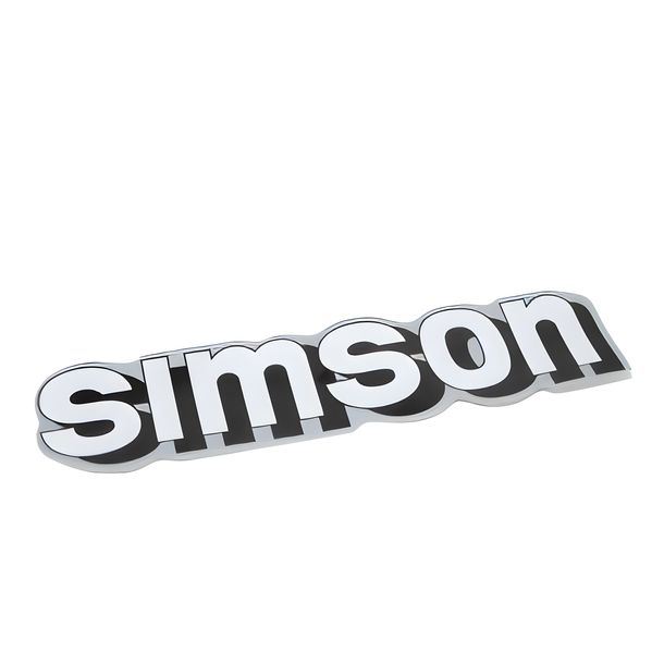 película adhesiva, etiqueta engomada, letras «SIMSON» plata/negro/blanco para el tanque