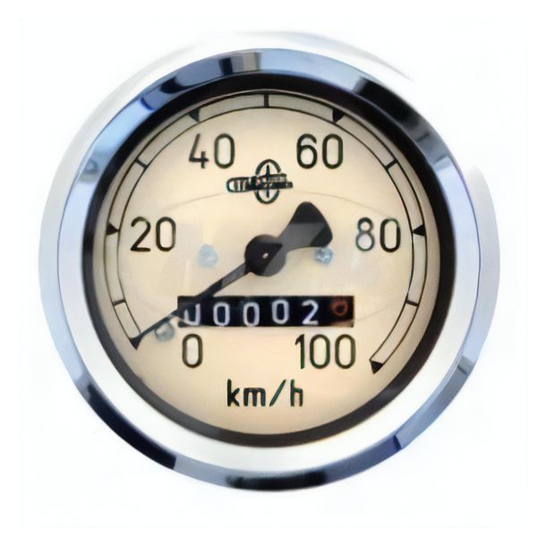 Tachometer AS 60mm MESTRA - 100 Km / h - k-Wert= 1,0 mit Beleuchtung, Halteklammer + Plastikmutter