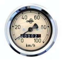 Snelheidsmeter AS 60mm MESTRA - 100 km/h - k-waarde= 1,0 met verlichting, beugel + kunststof moer
