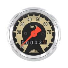 Simson snelheidsmeter - ø 48 mm - zwart/licht ivoorkleurige wijzerplaat - KR51, SR4-2, SR4-3, SR4-4 (versie 70 km/h)
