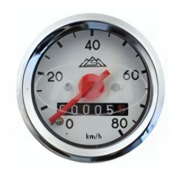 Tachometer Ø 48mm weißes Zifferblatt bis 80km/h für Simson Schwalbe KR51, SR4-2 – Bild 1