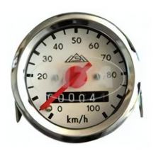 Simson Tachometr - ø 48 mm - bílý ciferník - KR51, SR4-2, SR4-3, SR4-4 (speciální provedení 100 km/h)