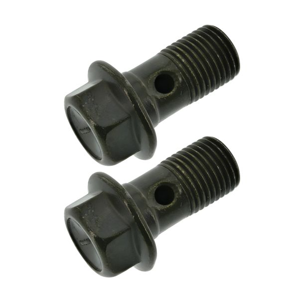 Pair of banjo bolts for brake line, black galvanised, M10x1, length 19 mm, SW12