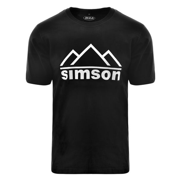 T-Shirt, Farbe: schwarz, Größe: XS - Motiv: SIMSON Berge - 100% Baumwolle