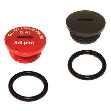 Bouchon à vis SET - aluminium anodisé noir/rouge avec joints toriques - pour moteur M500-M700