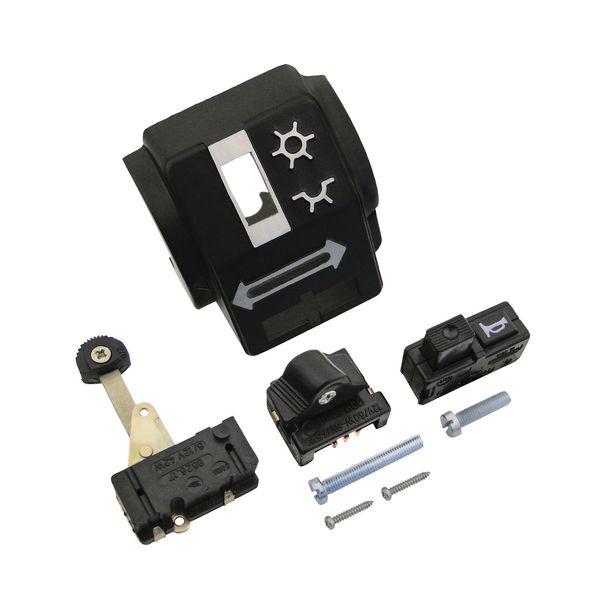 carcasa media trasera, combinación de interruptores, incl. interruptor de inmersión e intermitente, botón único con tornillos