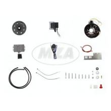 Sistema de ignição por magneto de luz 6V 100W com ignição totalmente eletrônica integrada para 2 cilindros JAWA 18 / 354 / 360 / 361 / 362 / 633