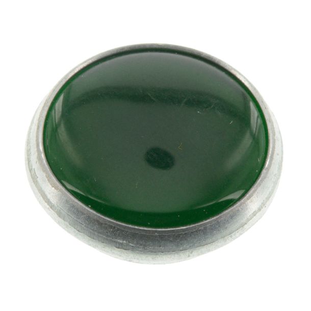 Dark green control glass, PVC in aluminium edging, for 16 mm diameter hole
