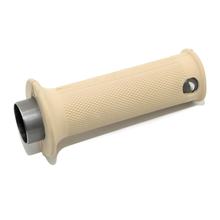 Gasdrehgriff komplett - Griffrohr mit Gummigriff - beige - Rändelprofil - für Vogelserie